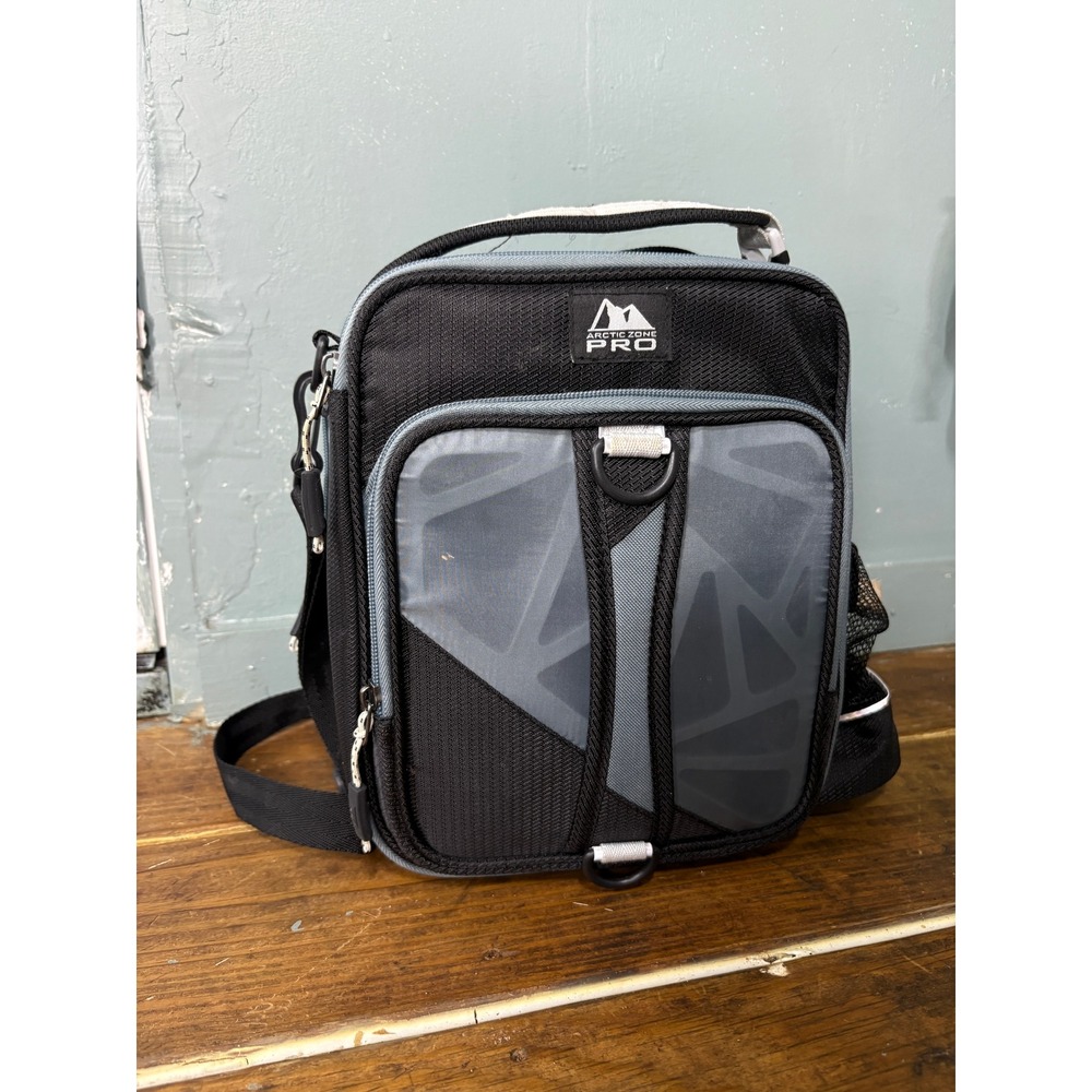 Arctic Zone Pro Expandable Lunch Bag Black Gray Insulated Cooler 10004512
